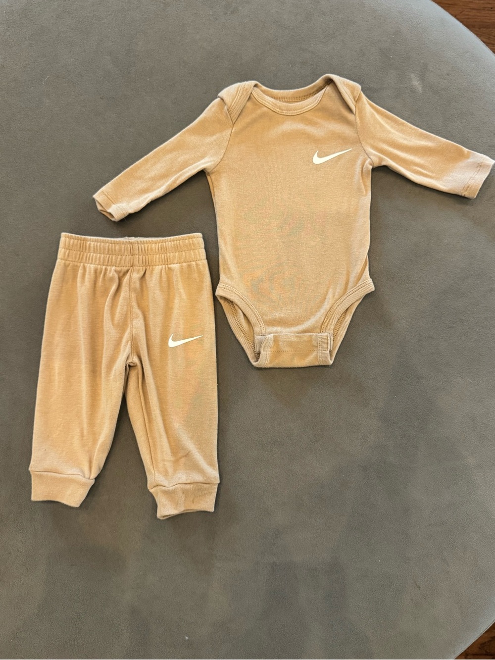 Nike Tan Baby Long-Sleeve Bodysuit and Pants Set